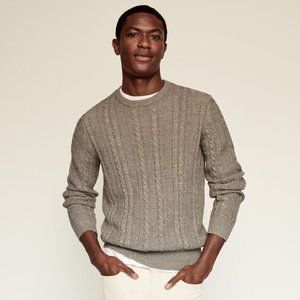 NEW MANGO Braided Cotton Linen Sweater